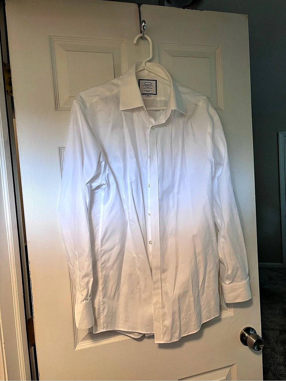 Charles Tyrwhitt Extra Slim Fit Non-Iron Shirt White Waist 16/33